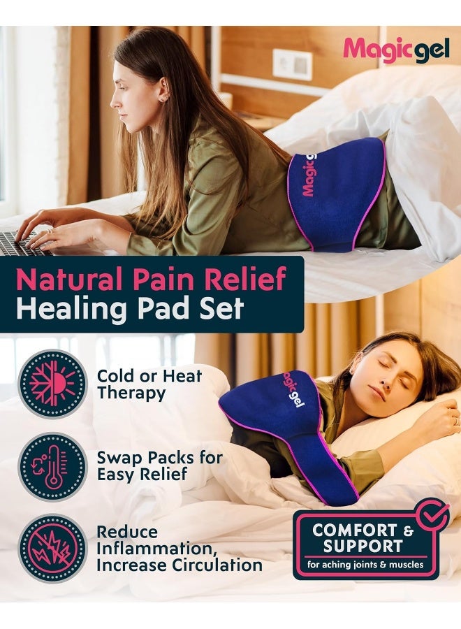 Magic Gel Ice Pack for Back Pain Relief | 2 Pack Lower Back Gel Pack Wrap for Hot or Cold Therapy | Relief for Lower Lumbar, Sciatic Nerve, Herniated or Degenerative Disc, Coccyx, Tailbone Pain - Image 2